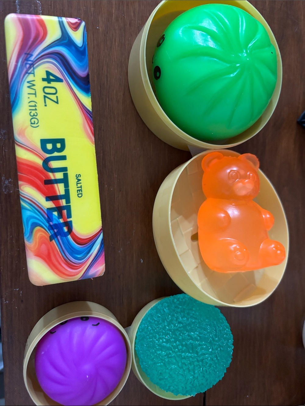 Colorful Squishy Toy Set with Butter Stick and dumplings